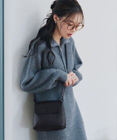 Tiaclasse 【2点セット】編み込み風ショルダーバッグ＋ショルダーポーチ付き