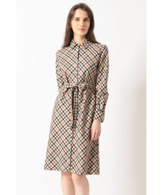DAKS ハウスチェック バイアスシャツワンピース