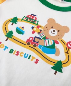MIKI HOUSE HOT BISCUITS 【80-120cm】ビーンズ×乗り物プリント 半袖Tシャツ