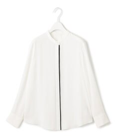 ICB L 【接触冷感・UVケア・速乾・洗える】BackSatinAmunzen バンドカラーブラウス