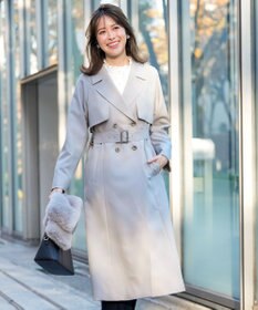 ANY SIS エレガントロング トレンチ コート ライトグレー