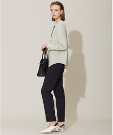 ICB 【WEB限定カラーあり・速乾・洗える】BackSatinAmunzen バンドカラーブラウス