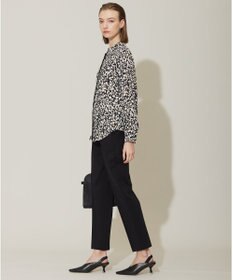 ICB 【WEB限定カラーあり・速乾・洗える】BackSatinAmunzen バンドカラーブラウス