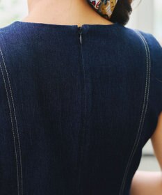 Tiaclasse 【洗える】デニムタックフレアワンピース