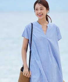 Tiaclasse 【洗える】リネンミックススキッパーシャツワンピース