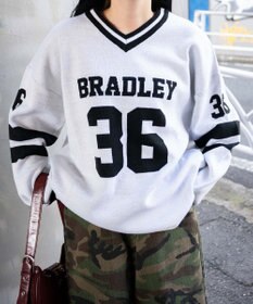 WEGO ナンバリングジャガードVネックニット