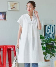 Tiaclasse 【洗える】リネンミックススキッパーシャツワンピース