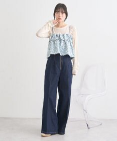 earth music&ecology フロントZIPバックレースアップデニム