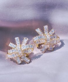 Tiaclasse リボンフラワービジューピアス