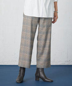 J.PRESS LADIES 【洗える】PL/Visストレッチチェック セミワイド パンツ