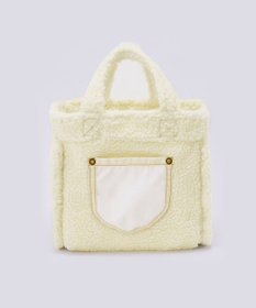 LeSportsac SMALL TWO WAY DENIM TOTE/ホワイトデニム/クリームシェルパ