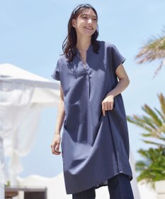 Tiaclasse 【洗える】リネンミックススキッパーシャツワンピース