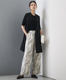 ICB リネンブレンドシアー クルーネックリブニット