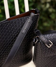 Tiaclasse 【2点セット】編み込み風ショルダーバッグ＋ショルダーポーチ付き