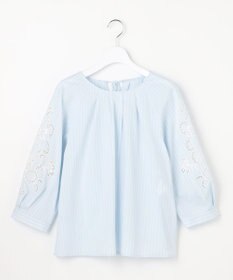 自由区 S エンブロイダリーブロードパフスリーブ ブラウス