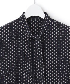 23区 【洗える】ジオメトリックパターン ボウタイ ブラウス