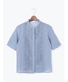 Te chichi 【WEB限定カラーあり】フロントレース5分袖ブラウス