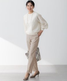 23区 L 【セットアップ対応/防シワ性/洗える】アイアスマットストレッチ テーパード パンツ