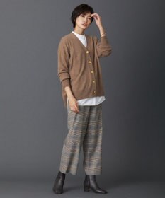 J.PRESS LADIES 【洗える】PL/Visストレッチチェック セミワイド パンツ