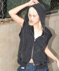 WEGO 【ユニセックス着用ITEM】ショートノースリーブZIPパーカー