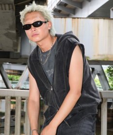 WEGO 【ユニセックス着用ITEM】ショートノースリーブZIPパーカー