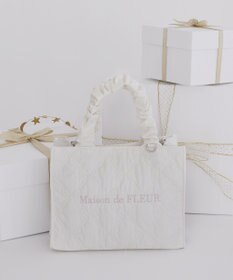Maison de FLEUR ギャザーハンドル2Wayリボンキルティングトート