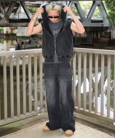 WEGO 【ユニセックス着用ITEM】ショートノースリーブZIPパーカー