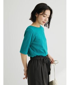 Green Parks 前後２ｗａｙリブ５分袖プルオーバー