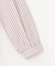 J.PRESS LADIES BEZコットンナイロン ストライプ フリル襟 ブラウス