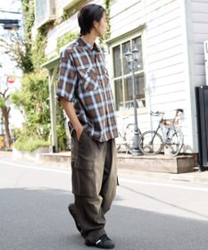 WEGO 【ユニセックス着用ITEM/SMLサイズ展開】オンブレチェックシャツ（SS）