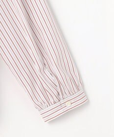 J.PRESS LADIES BEZコットンナイロン ストライプ フリル襟 ブラウス