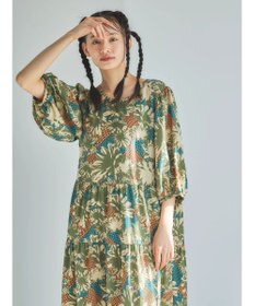 Green Parks ■ＥＳＣＡＲ　フラワーＭＩＸｐｔティアードワンピース