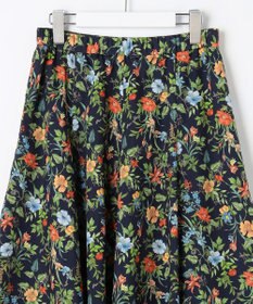 J.PRESS LADIES S スパンボタニカル プリント ロング フレア スカート