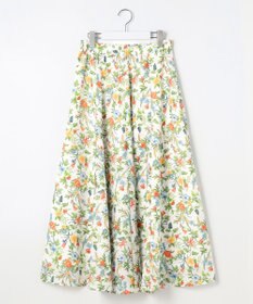 J.PRESS LADIES スパンボタニカル プリント ロング フレア スカート