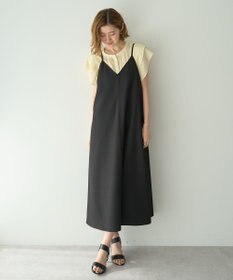 YECCA VECCA 【前後2way】レースアップキャミワンピース