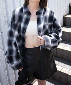 WEGO オンブレチェックショートシャツ