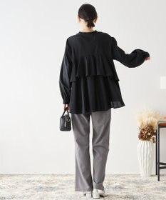 AMERICAN HOLIC イージーケアバックフリルバンドカラーシャツ