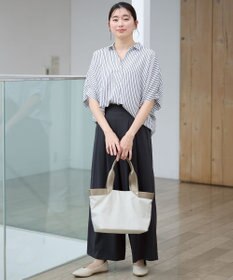 ANY 【新色追加】スキッパーネック袖タックブラウス