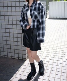 WEGO オンブレチェックショートシャツ