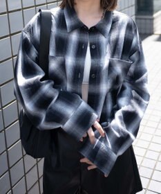 WEGO オンブレチェックショートシャツ