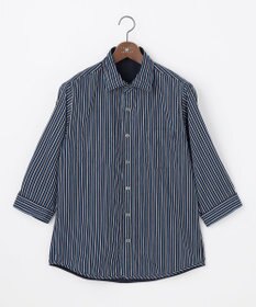 JOSEPH ABBOUD 【キングサイズ・2WAY】リバーシブルストライプ 七分袖 シャツ