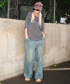 WEGO 【ユニセックス着用ITEM】スウィッチングフレアデニムパンツ