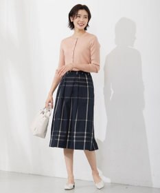 J.PRESS LADIES 【洗える・イージーケア】 SYNTHETIC BASIC ワイドリブ クルーネック カーディガン