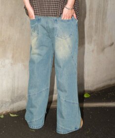 WEGO 【ユニセックス着用ITEM】スウィッチングフレアデニムパンツ