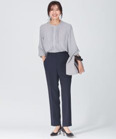 23区 L 【洗える】ヴィンテージ プリント ピンタック ブラウス