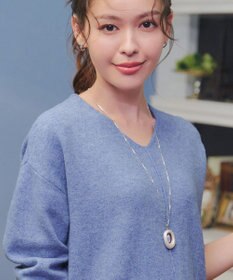 Tiaclasse 【安田美沙子さん着用・洗える】メランジVネックニットプルオーバー