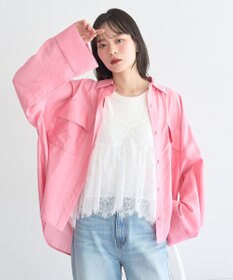 earth music&ecology フリンジレースバックリボンキャミ