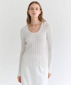 BEIGE， LABRADO / ランダムリブ Uネックニット