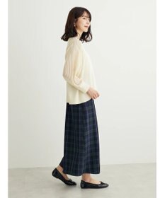 Green Parks きれいシルエットチェック裾フレアスカート