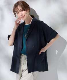 ANY 【洗濯機可/セットアップ可/UVケア/速乾/イージーケア】サラサラテックリネン半袖テーラードジャケット